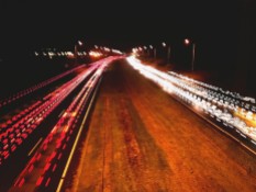 Slow shutter speed - Car lights on the M50